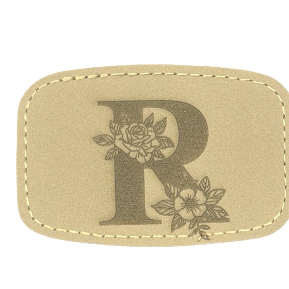 CUSTOM ENGRAVED Iron on leather at patch - Picture 1 of 5